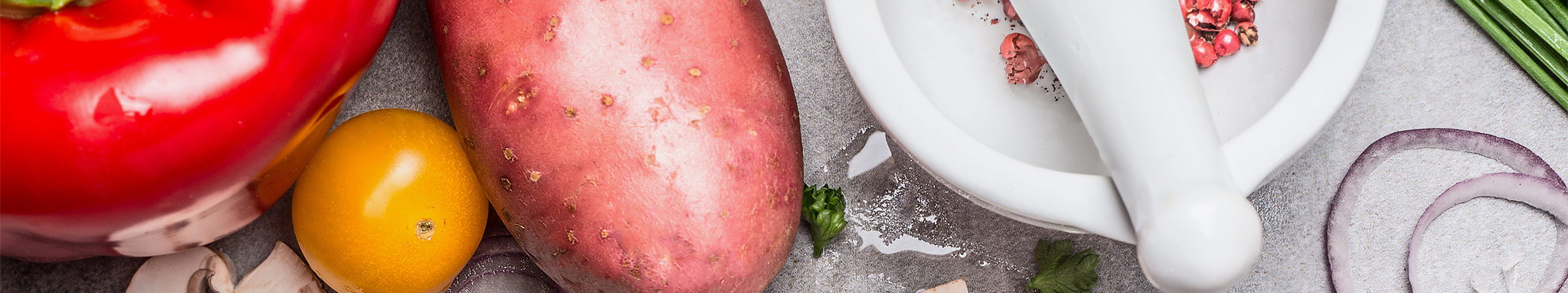 Various vegetables and spices cooking ingredients with red papri
