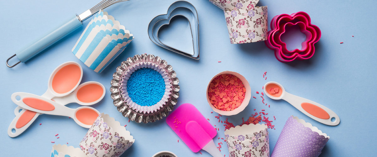 Sweet baking concept. Girlish style. Mother valentine day sweet gift preparation. Birthday party